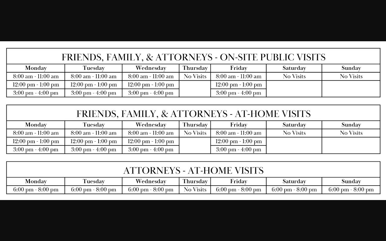 LaPorte County inmate records visitation schedule for jail roster users